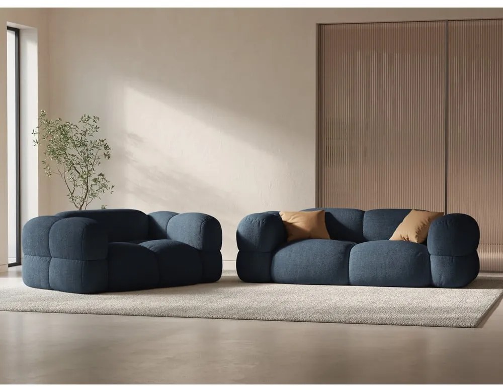 Ciemnoniebieska sofa 210 cm Loretto – Cosmopolitan Design