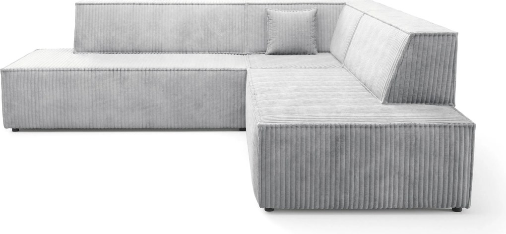 Masseno Narożnik TESSO z funkcją spania i pojemnikiem na pościel Narozniki L, Rozkładana sofa - Szary, TILIA 86