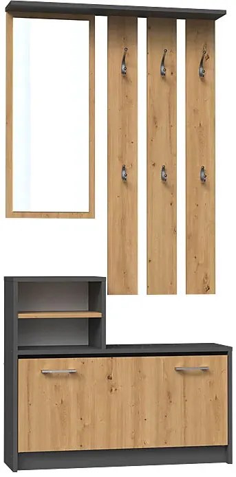 Zestaw Mebli Do Przedpokoju Z Szafką Na Buty Dąb Artisan + L7-N86