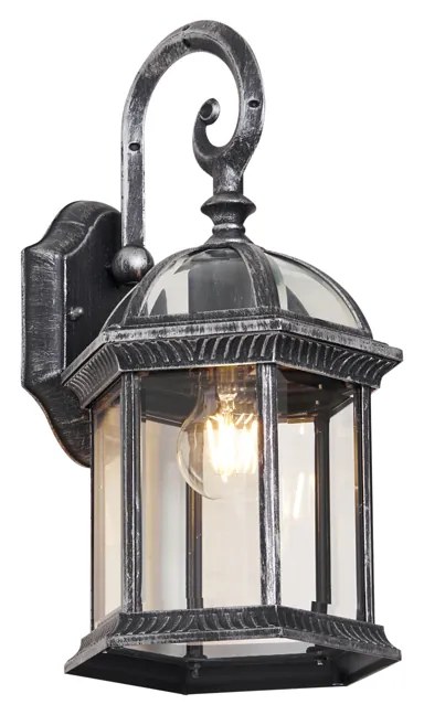 Zewnetrzna Klasyczna zewnętrzna lampa ścienna antyczne srebro IP44 - Glasgow klasyczny/Antyczny Oswietlenie zewnetrzne