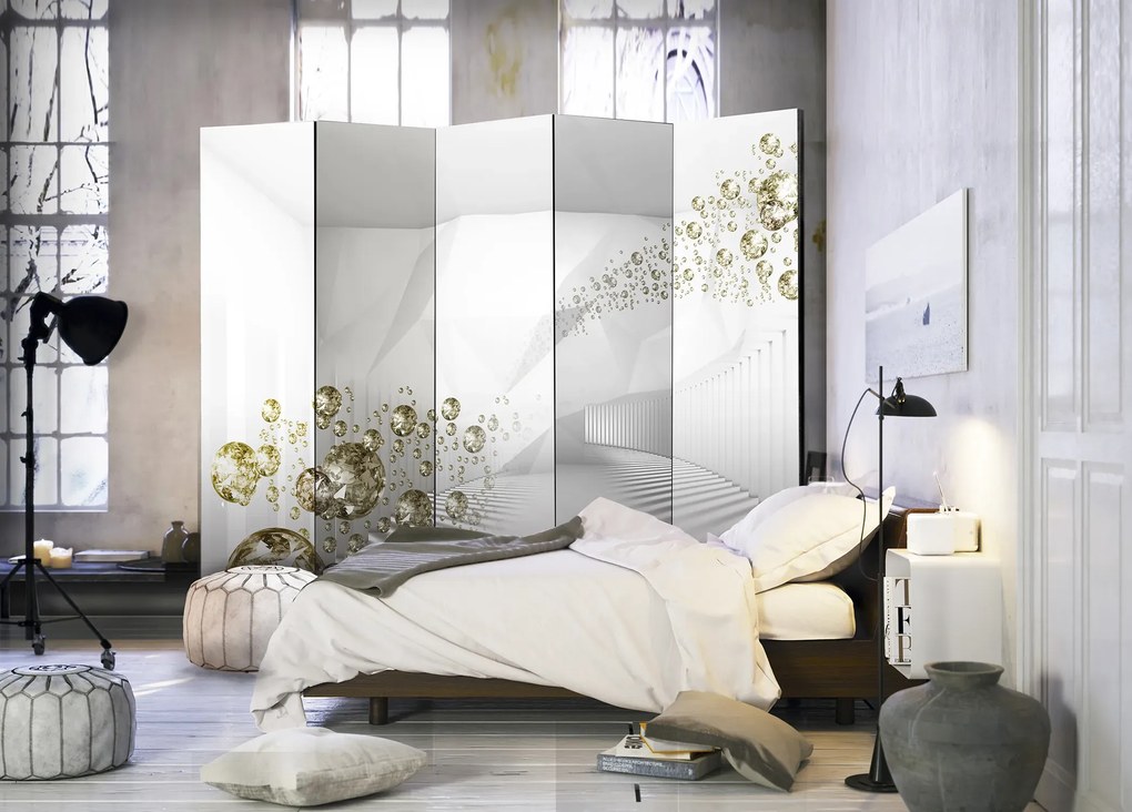 Parawan akustyczny 3D 225x172 cm 5-częściowy biały ARTGEIST B