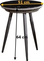 Mały stolik balkonowy ze szklanym blatem Breve