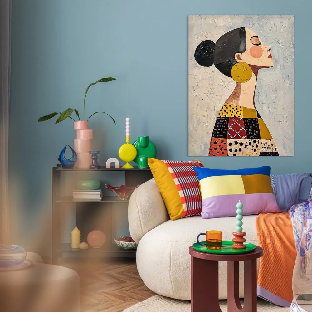Obraz z ręcznie malowanymi elementami 70x100 cm Mae – Styler