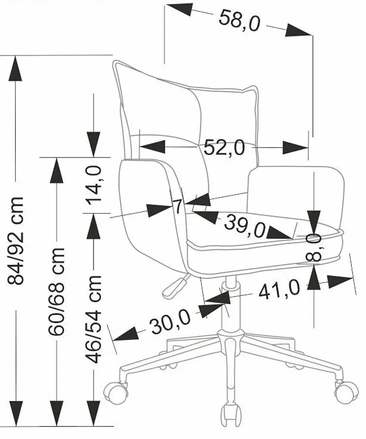 Tapicerowany fotel obrotowy popiel C8-A47