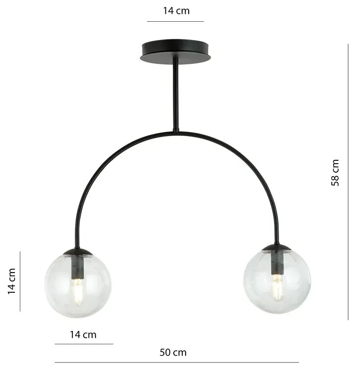 Lampa sufitowa z przezroczystymi kloszami - D114-Hurgen