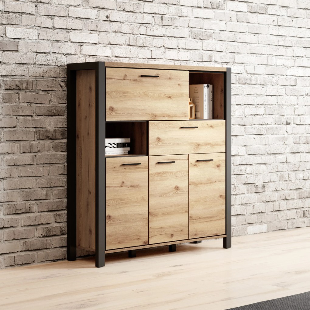 Komoda ATTIVO 120 cm do Salonu Sypialni z Szufladą Dąb
