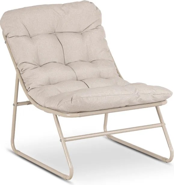 Zestaw Mebli Ogrodowych MEGARA Beżowy Sofa 2x Fotel Stolik Tarasowy Nowoczesny