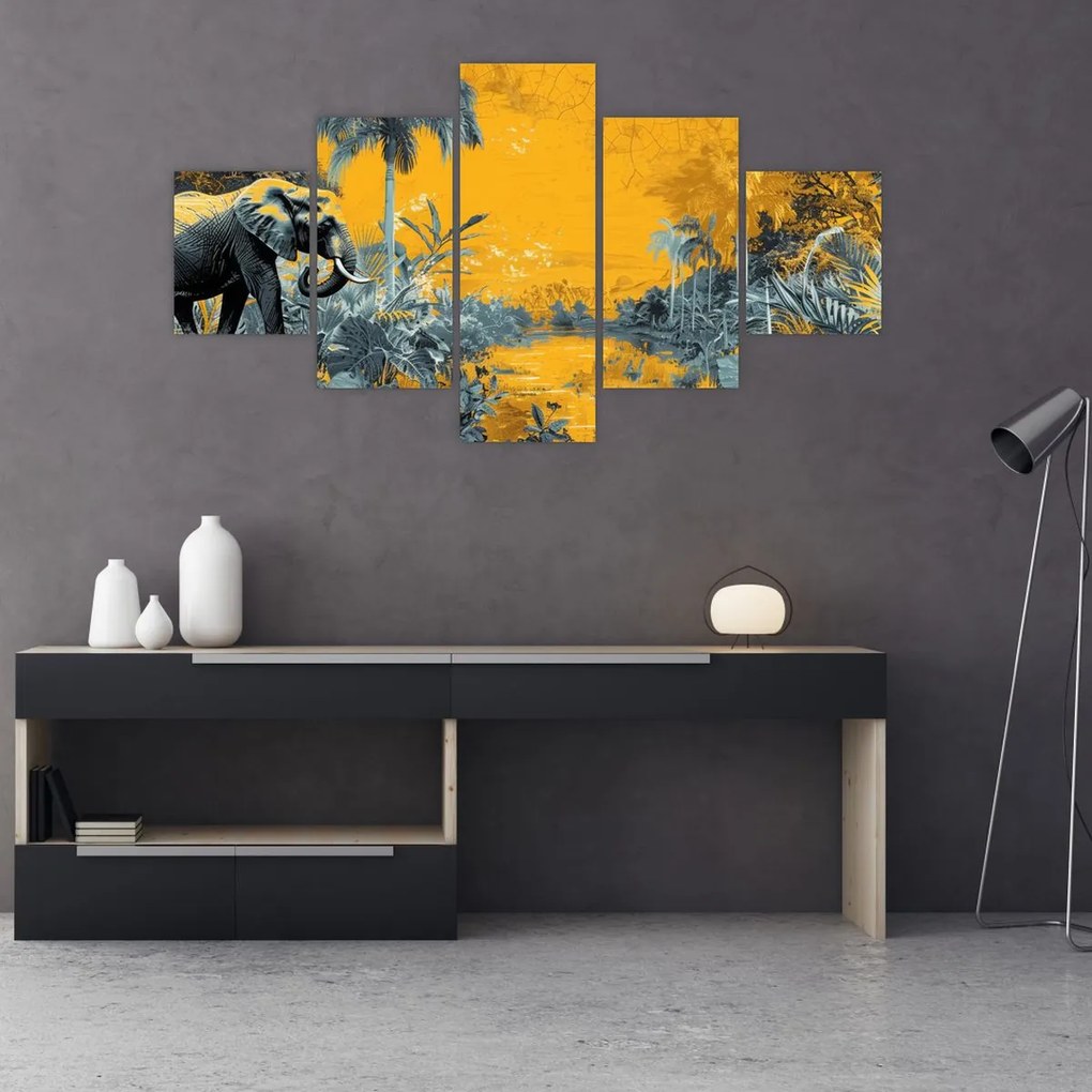 Obraz - Słoń w naturze (125x70 cm)