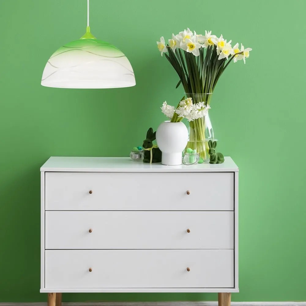 Zielona lampa wisząca ze szklanym kloszem ø 30 cm Sfera – LAMKUR