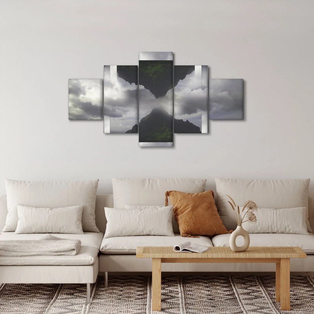 Obraz - Góry na Islandii, geometryczny kolaż (125x70 cm)