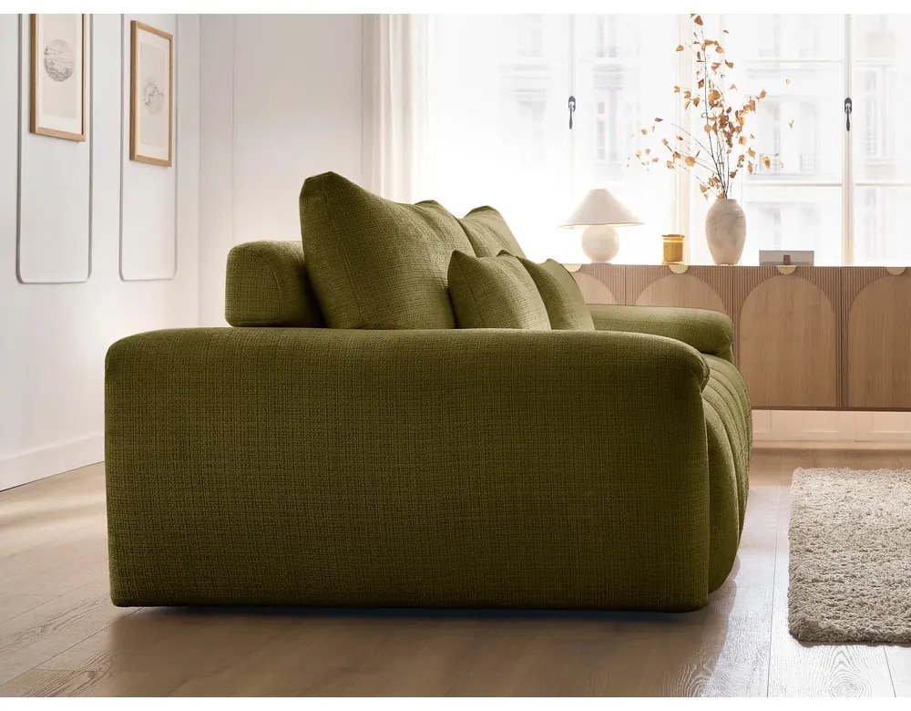 Zielona sofa z tkaniny szenilowej 264 cm Ivane – Bobochic Paris