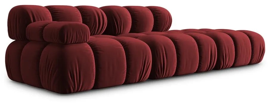 Czerwona aksamitna sofa 282 cm Bellis – Micadoni Home