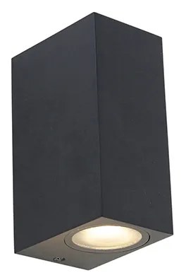 Zestaw 4 inteligentnych lamp ściennych czarnych IP44 w tym 8 żarówek Wifi GU10 - Baleno