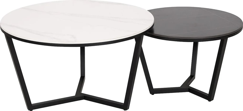 Stolik kawowy czarno-biały Modig M66 80x45x80 cm