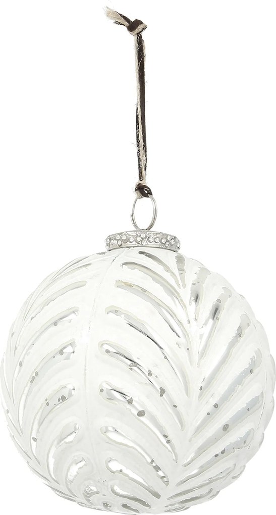Bombka Vintage Snow ⌀12 cm white