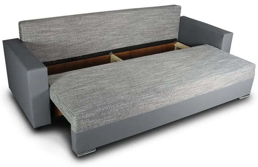 Sofa do salonu z funkcją spania KAMILA, Berlin 01 + Dolaro 08, szaro - czarny