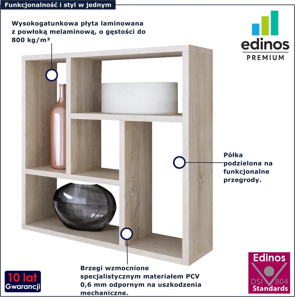 Skandynawska półka wisząca dąb sonoma L8-A94