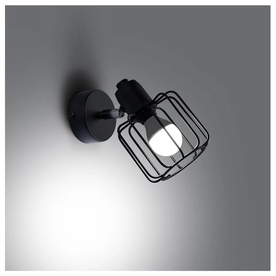 Czarny kinkiet ø 10 cm Salom – Nice Lamps