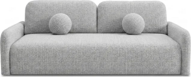 Sofa DUO Rozkładana Dwuosobowa Szara Szenil Japandi