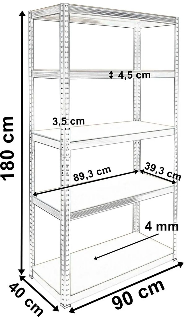 Czarny metalowy regał do garażu H3-N46