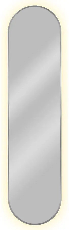 Srebrne wąskie lustro led 155x40 cm T4-Z33