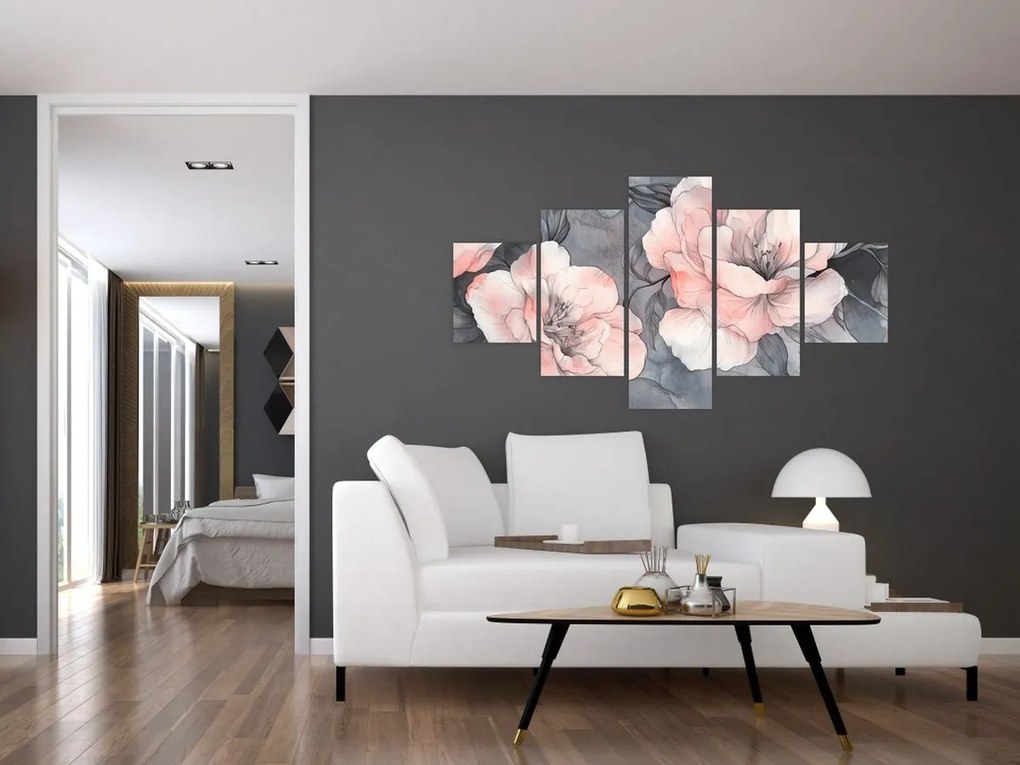 Obraz - Szkic kwiatów (125x70 cm)