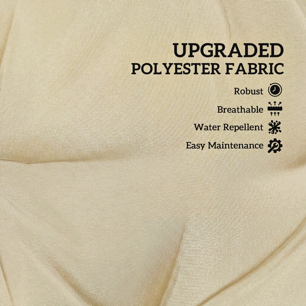 Outsunny Wodoodporne poduszki na krzesła z oparciem i paskami do użytku wewnętrznego i zewnętrznego, beżowe | Aosom PL