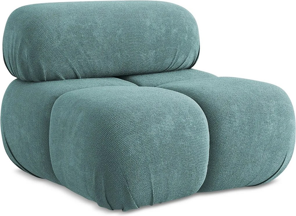 Fotel - z tkaniny szenilowej - jeans - LOKUA