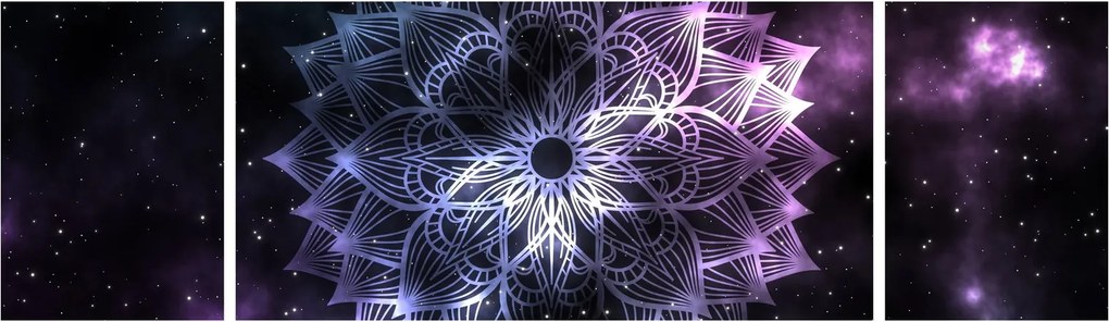 Obraz - Mandala lotosu w kosmosie (170x50 cm)