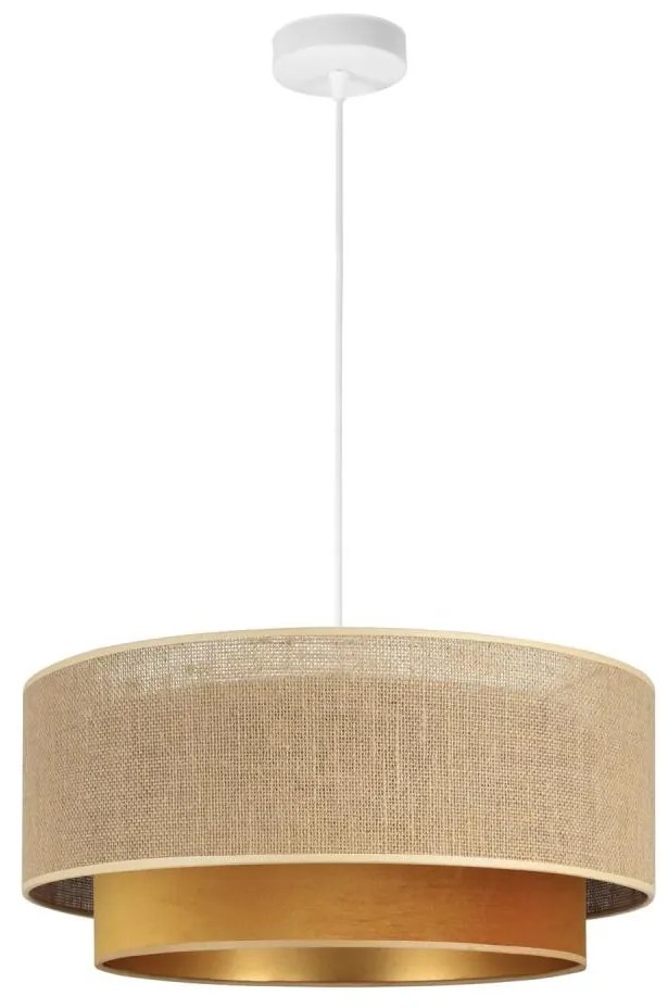 Lampa wisząca na lince SARTA 1xE27/60W/230V miedziana/juta