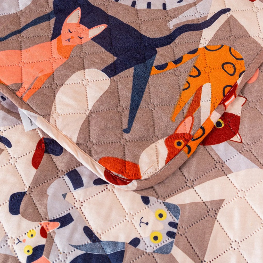 Narzuta na łóżko CATMOSPHERE, kolorowa Rozmiar: 170 x 210 cm