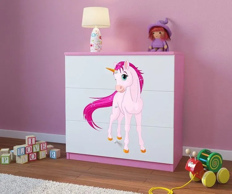 Komoda dla dziewczynki z szufladami mix - biało E9-G24