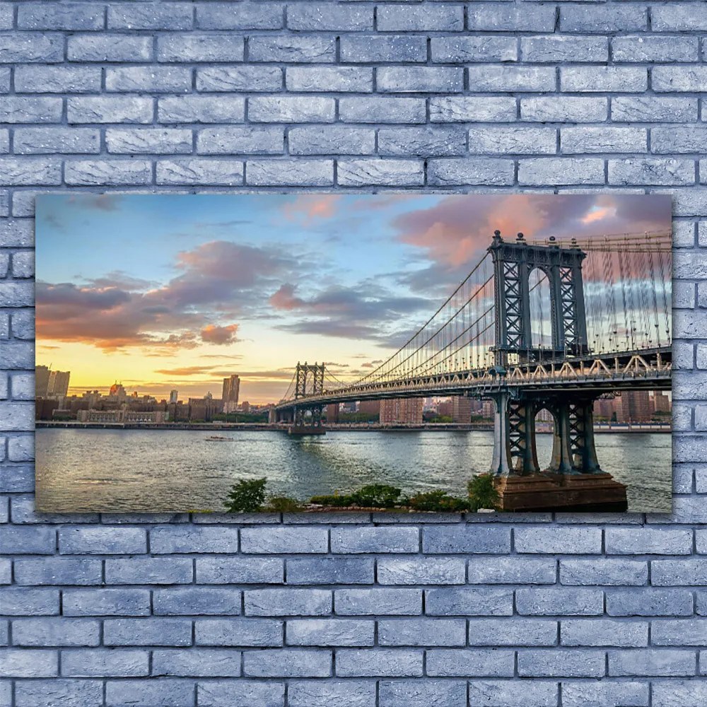 Obraz na płótnie Stalowy Gigant nad Rzeką