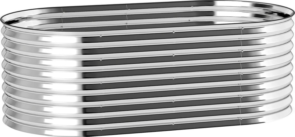 Outsunny Skrzynia do sadzenia, metalowa donica z krawędzią bezpieczeństwa i rękawicami, otwarte dno, 160B x 80T x 56H cm, Ciemnoszary | Aosom PL