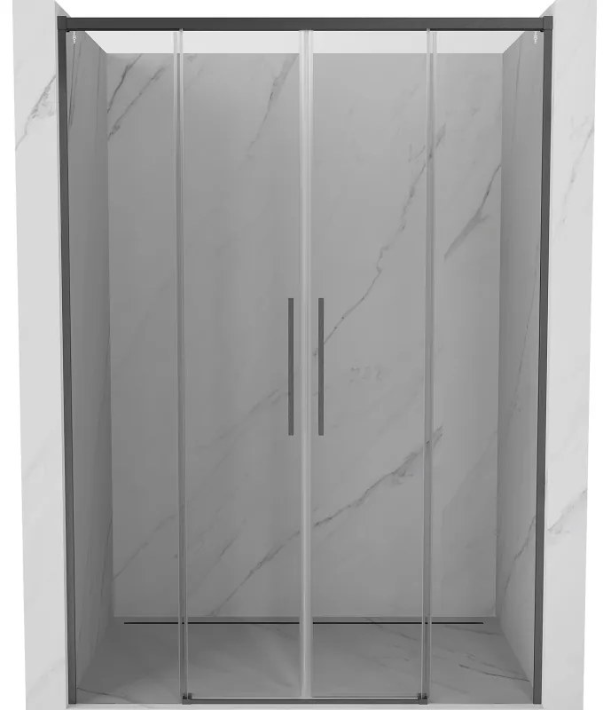 Mexen Rox drzwi prysznicowe rozsuwane 140 cm, transparent, gun gray szczotkowany - 8C2-140-002-66-00