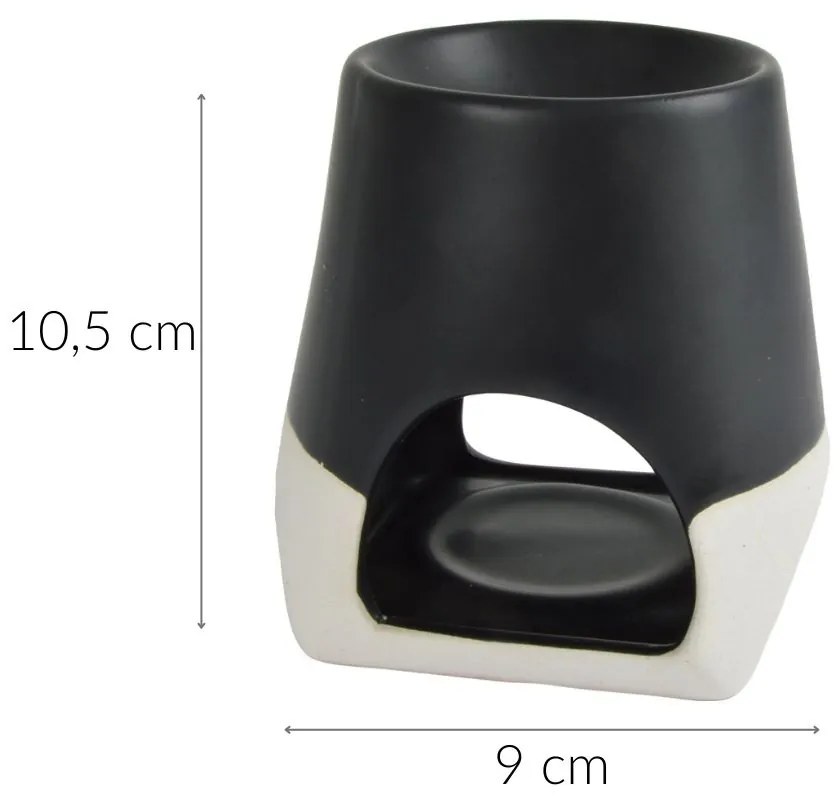 Ceramiczny kominek na tealight i wosk zapachowy, 10,5 cm