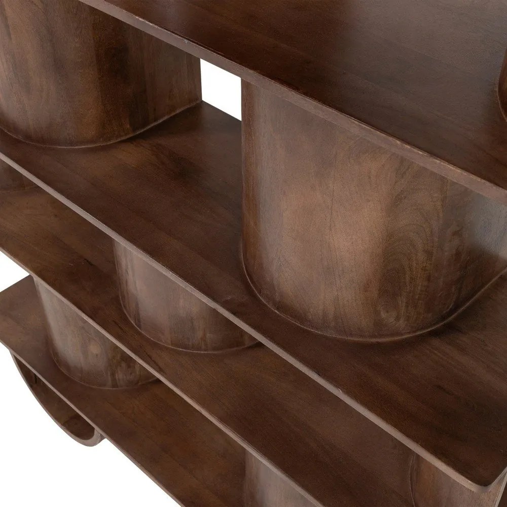 Ciemnobrązowy regał z litego drewna mango 130x180x35 cm Sinne – WOOOD