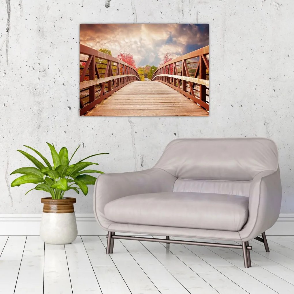 Obraz - drewniany most (70x50 cm)