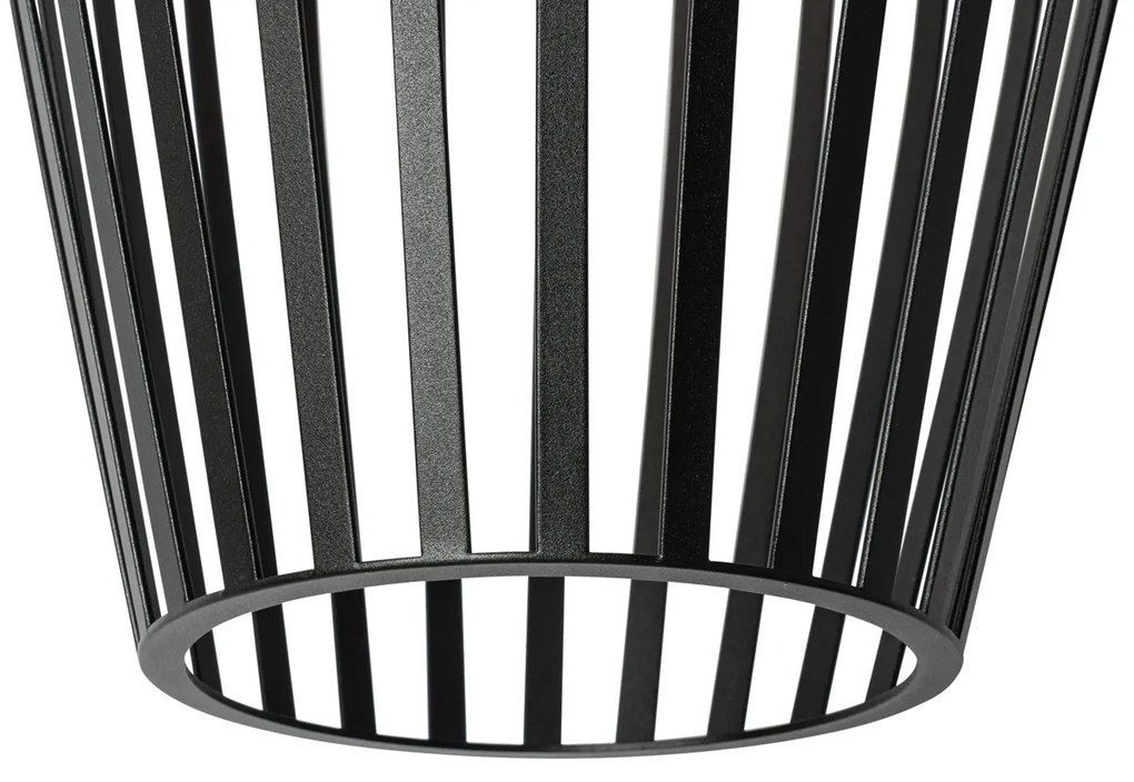 Designerska lampa wisząca czarna z opalizującym szkłem - AngelaDesignerski Oswietlenie wewnetrzne