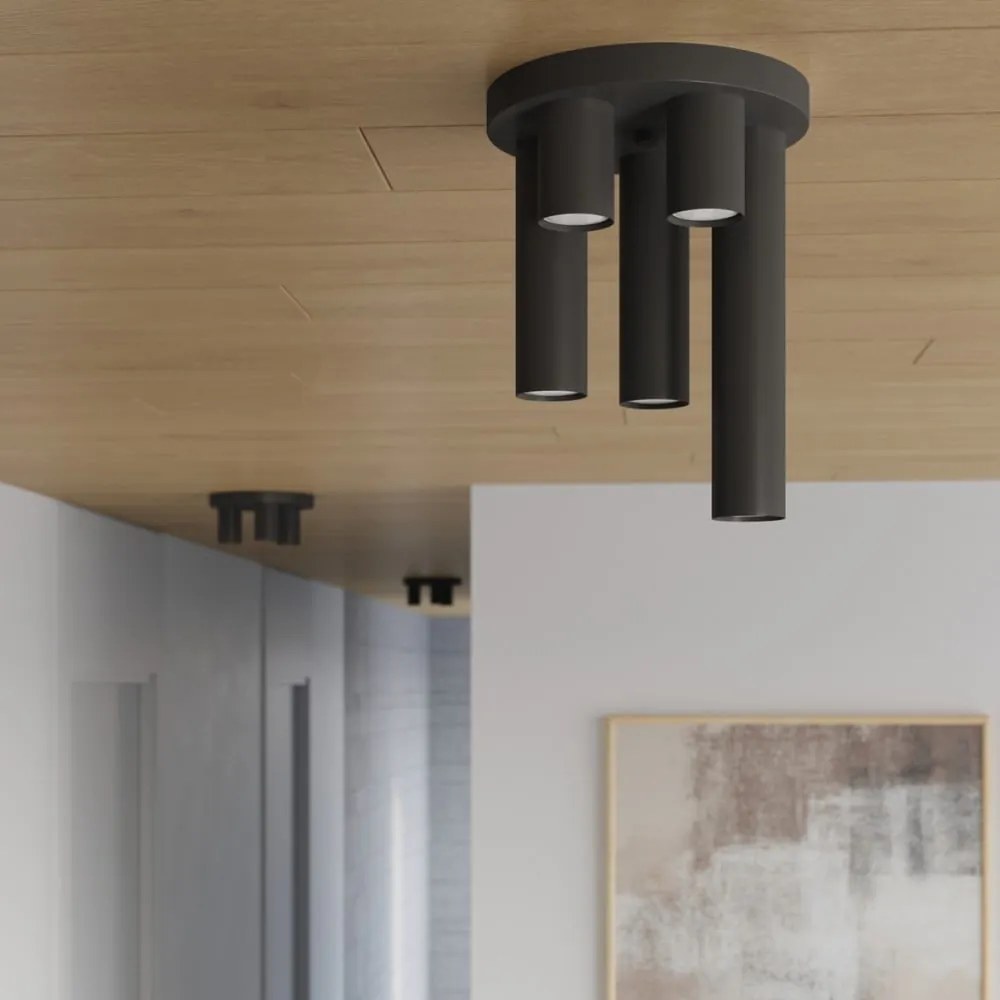 Czarna lampa sufitowa Castro – Sollux