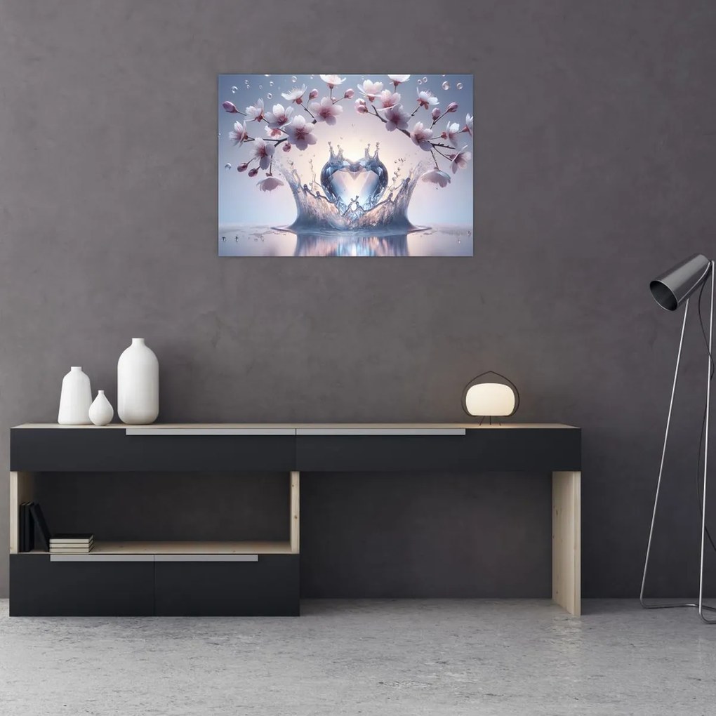 Obraz na szkle - Diamentowe serce (70x50 cm)
