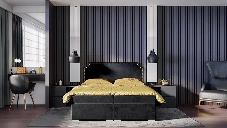 Jednoosobowe łóżko boxspring 90x200 Afre - 32 kolory