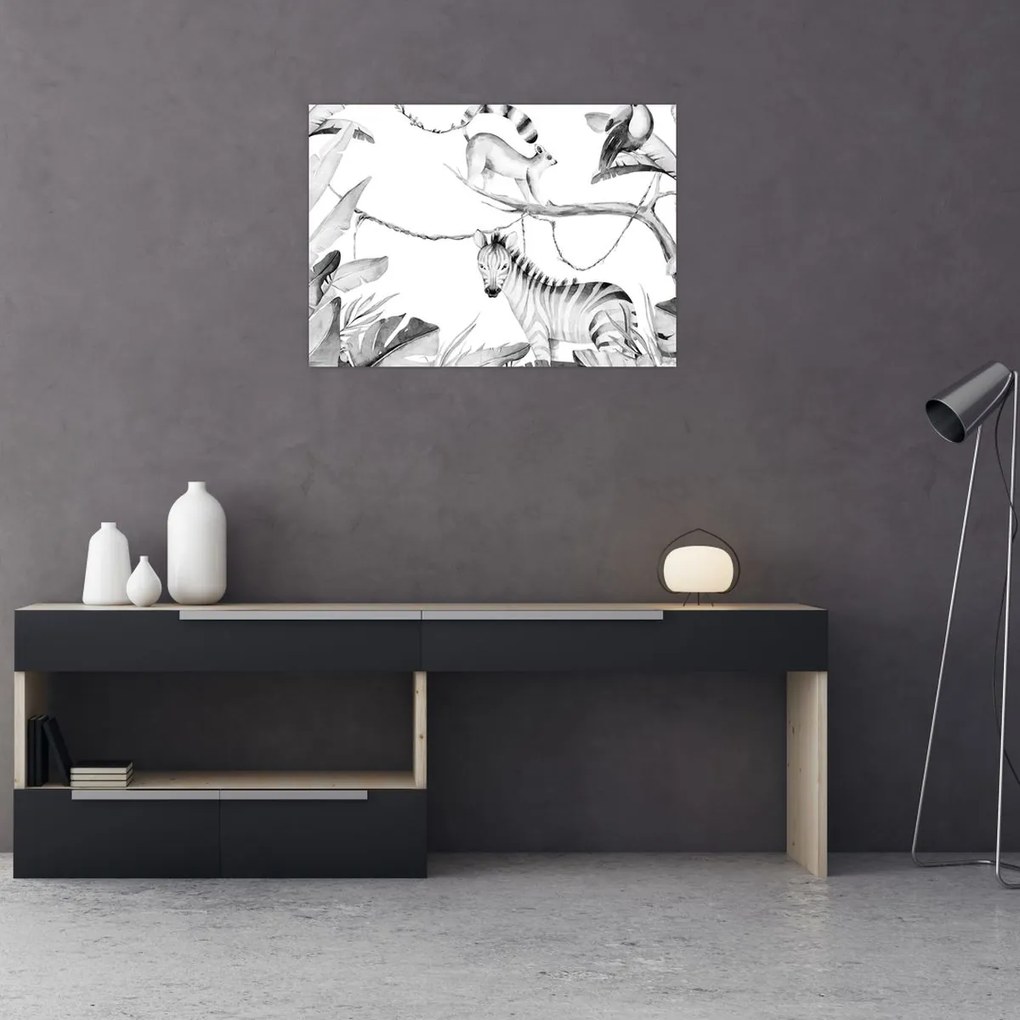 Obraz - Akwarelowa dżungla (70x50 cm)