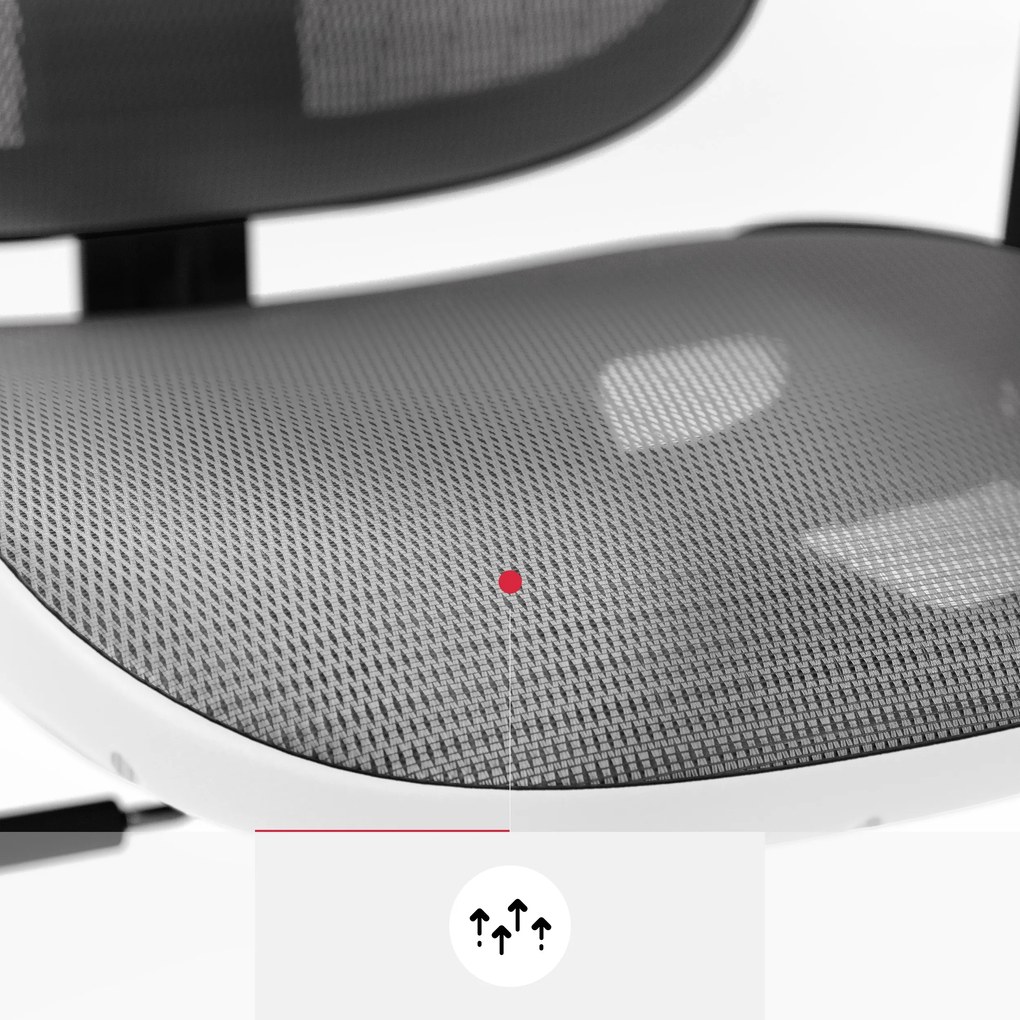 Fotel ergonomiczny Diablo V-Basic, biało-szary