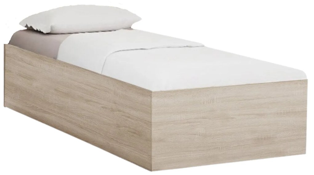 Łóżko BELLA 90 x 200 cm, dąb sonoma Stelaż: Ze stelażem listwowym elastycznym, Materac: Materac Somnia 18 cm