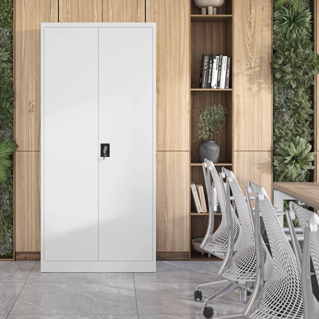 Szafa na dokumenty biurowa metalowa szara: JAN H, 900 x 1950 x 400 mm