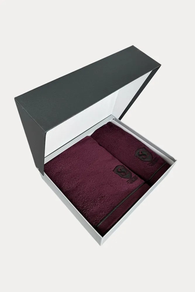 Podarunkowy zestaw ręczników LUXURY, 2 szt Bordowy
