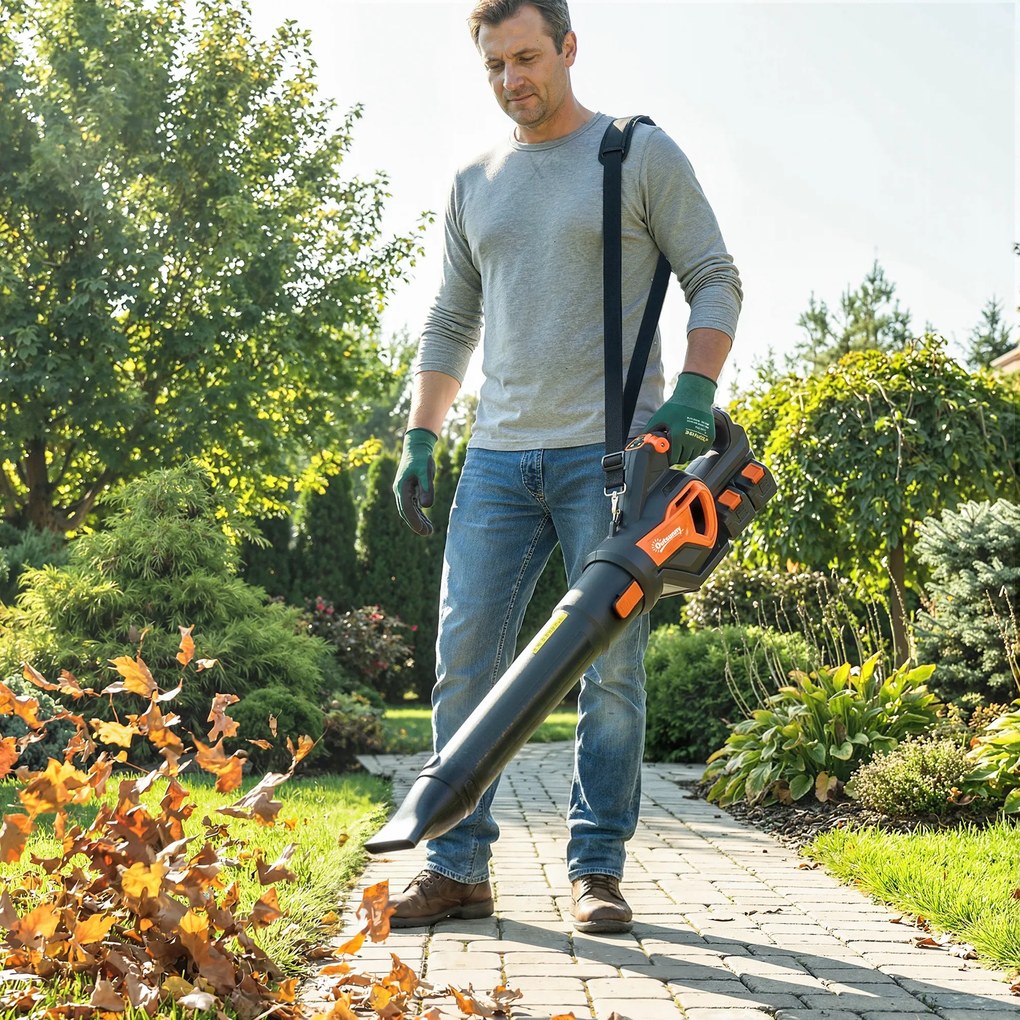 Outsunny laubgebläse kleiner outdoor sauger klein garten staubsauger akku-laubsauger elektrisch bläser akkulaubbläser laubpüster gartenföhn laubföhn akkubläser püsterich | Aosom PL
