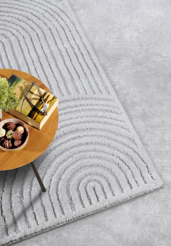 Dywan nowoczesny Gallery 3D Koła kremowy 160 cm x 235 cm