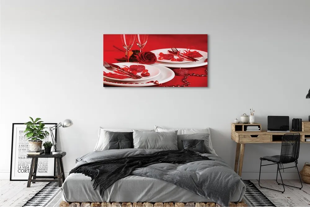 Fotoobraz na płótnie Róża i Miłosny Toast